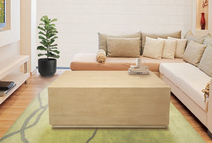 HomeRoots 48" Natural Solid Wood Square Coffee Table - Rustic Charm Meets Modern Design for Any Space 569548