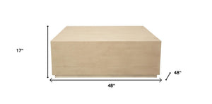 HomeRoots 48" Natural Solid Wood Square Coffee Table - Rustic Charm Meets Modern Design for Any Space 569548
