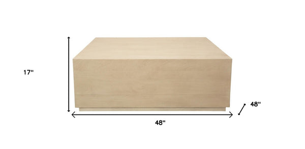 HomeRoots 48" Natural Solid Wood Square Coffee Table - Rustic Charm Meets Modern Design for Any Space 569548