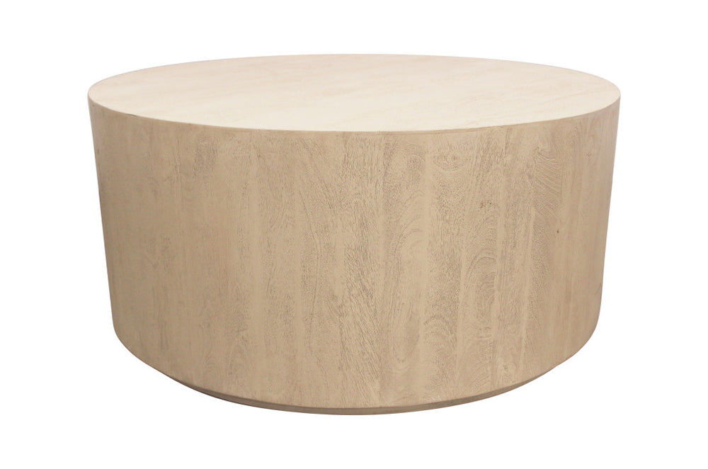 Homeroots 36" Natural Solid Wood Round Distressed Coffee Table - Rustic Vintage Charm For Living Spaces   569551