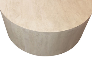 HomeRoots 36" Natural Solid Wood Round Coffee Table - Vintage-Inspired, Distressed Finish for Rustic Charm 569551