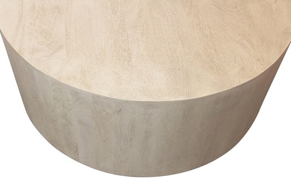 HomeRoots 36" Natural Solid Wood Round Coffee Table - Vintage-Inspired, Distressed Finish for Rustic Charm 569551