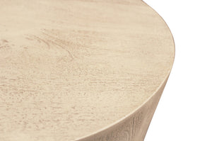 HomeRoots 36" Natural Solid Wood Round Coffee Table - Vintage-Inspired, Distressed Finish for Rustic Charm 569551