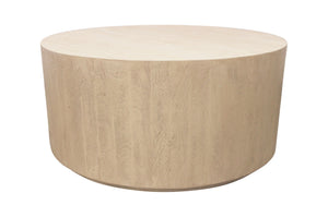 HomeRoots 36" Natural Solid Wood Round Coffee Table - Vintage-Inspired, Distressed Finish for Rustic Charm 569551
