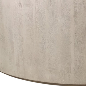 Homeroots 48" Natural Solid Wood Round Distressed Coffee Table - Rustic Charm For Modern Living Room Décor   569552