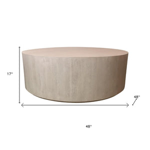 Homeroots 48" Natural Solid Wood Round Distressed Coffee Table - Rustic Charm For Modern Living Room Décor   569552
