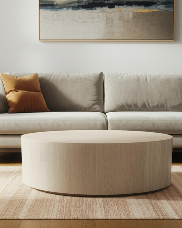 Homeroots 48" Natural Solid Wood Round Distressed Coffee Table - Rustic Charm For Modern Living Room Décor   569552