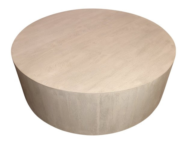 Homeroots 48" Natural Solid Wood Round Distressed Coffee Table - Rustic Charm For Modern Living Room Décor   569552