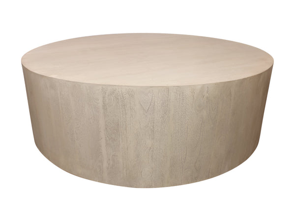 Homeroots 48" Natural Solid Wood Round Distressed Coffee Table - Rustic Charm For Modern Living Room Décor   569552