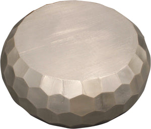 HomeRoots 28" Silver Nickel Round Drum Coffee Table – Mid-Century Modern Design, Fully Assembled & Versatile Use 569554