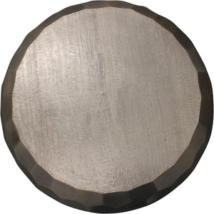 HomeRoots 28" Silver Nickel Round Drum Coffee Table – Mid-Century Modern Design, Fully Assembled & Versatile Use 569554