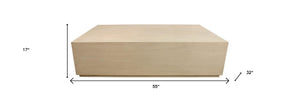 HomeRoots 55" Solid Wood Square Coffee Table - Distressed Finish for Rustic Charm in Modern Living Spaces 569555