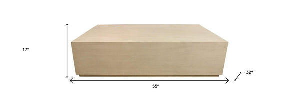 HomeRoots 55" Solid Wood Square Coffee Table - Distressed Finish for Rustic Charm in Modern Living Spaces 569555