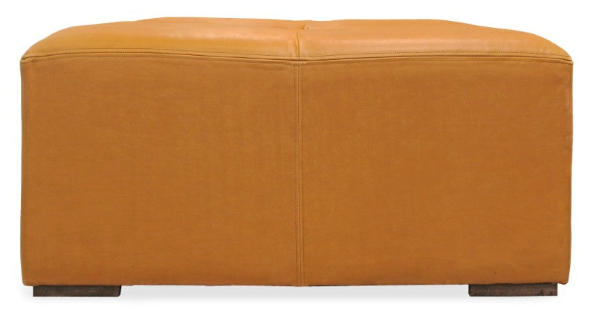 Homeroots 36" Orange Genuine Leather Square Cocktail Table – Stylish Accent For Living Room, Bedroom, Or Office   569556