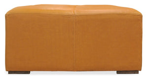 Homeroots 36" Orange Genuine Leather Square Cocktail Table – Stylish Accent For Living Room, Bedroom, Or Office   569556