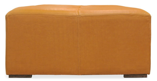Homeroots 36" Orange Genuine Leather Square Cocktail Table – Stylish Accent For Living Room, Bedroom, Or Office   569556