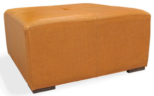 Homeroots 36" Orange Genuine Leather Square Cocktail Table – Stylish Accent For Living Room, Bedroom, Or Office   569556