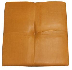 Homeroots 36" Orange Genuine Leather Square Cocktail Table – Stylish Accent For Living Room, Bedroom, Or Office   569556