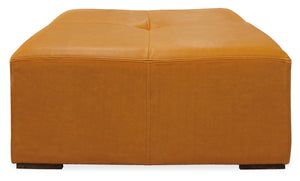 Homeroots 36" Orange Genuine Leather Square Cocktail Table – Stylish Accent For Living Room, Bedroom, Or Office   569556