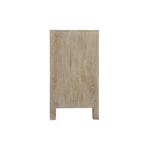 Homeroots 30" Rustic Solid Wood Nightstand With Floral Carvings - Three Drawers For Stylish Bedroom Storage   569586