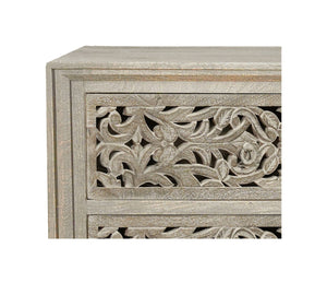 HomeRoots 57" Gray Solid Wood Six-Drawer Dresser – Timeless Storage Solution with Classic Charm & Style 569588