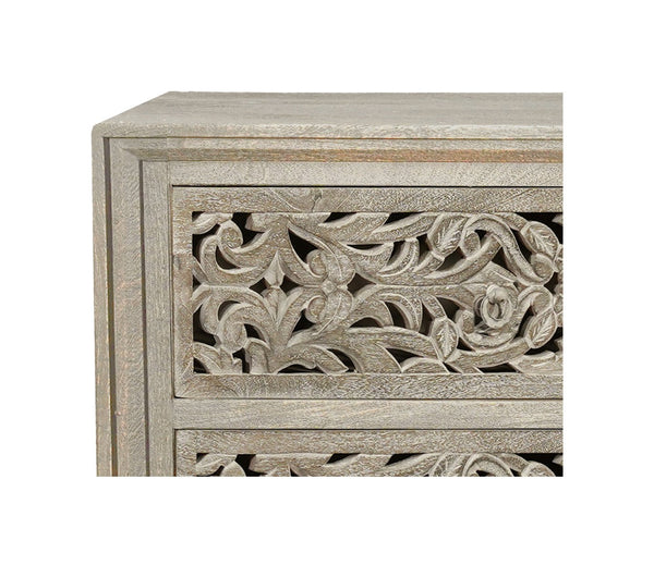 HomeRoots 57" Gray Solid Wood Six-Drawer Dresser – Timeless Storage Solution with Classic Charm & Style 569588