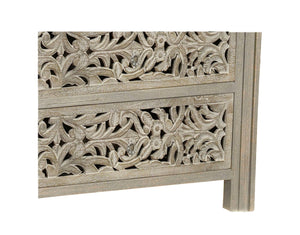 HomeRoots 57" Gray Solid Wood Six-Drawer Dresser – Timeless Storage Solution with Classic Charm & Style 569588