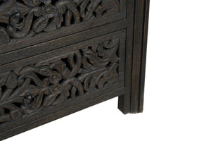 HomeRoots 57" Black Solid Wood Six Drawer Dresser – Stylish Storage Solution with Rustic-Modern Charm & Durability 569589