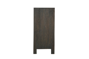 HomeRoots 78" Black Distressed Solid Wood Sideboard with Floral Carvings - Stylish Storage for Any Room 569595