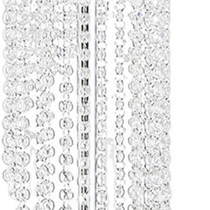 HomeRoots 53" Glamorous Clear Crystal Floor Lamp with Hot Pink Linen Shade - Elegant Lighting for Modern Spaces 569599