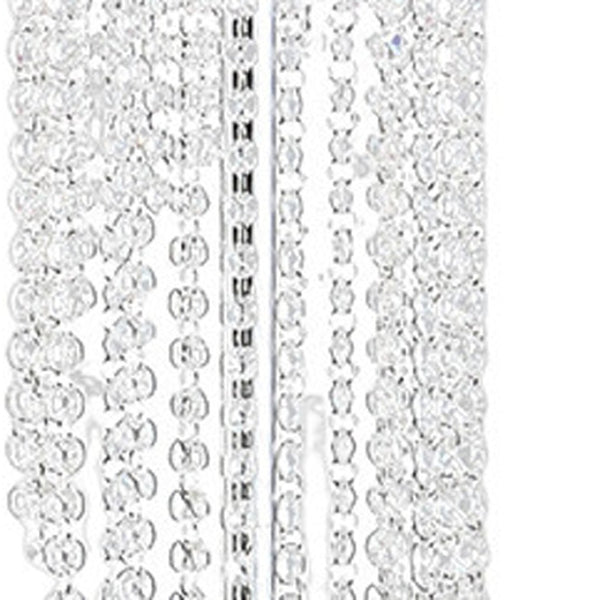 HomeRoots 53" Glamorous Clear Crystal Floor Lamp with Hot Pink Linen Shade - Elegant Lighting for Modern Spaces 569599