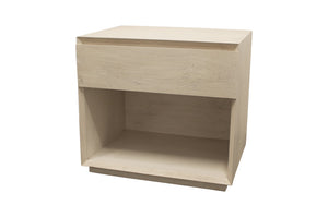 Homeroots 24" Natural One Drawer Solid Wood Nightstand   569602