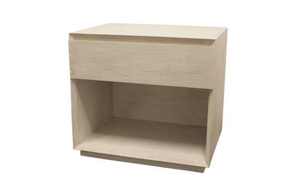 Homeroots 24" Natural One Drawer Solid Wood Nightstand   569602