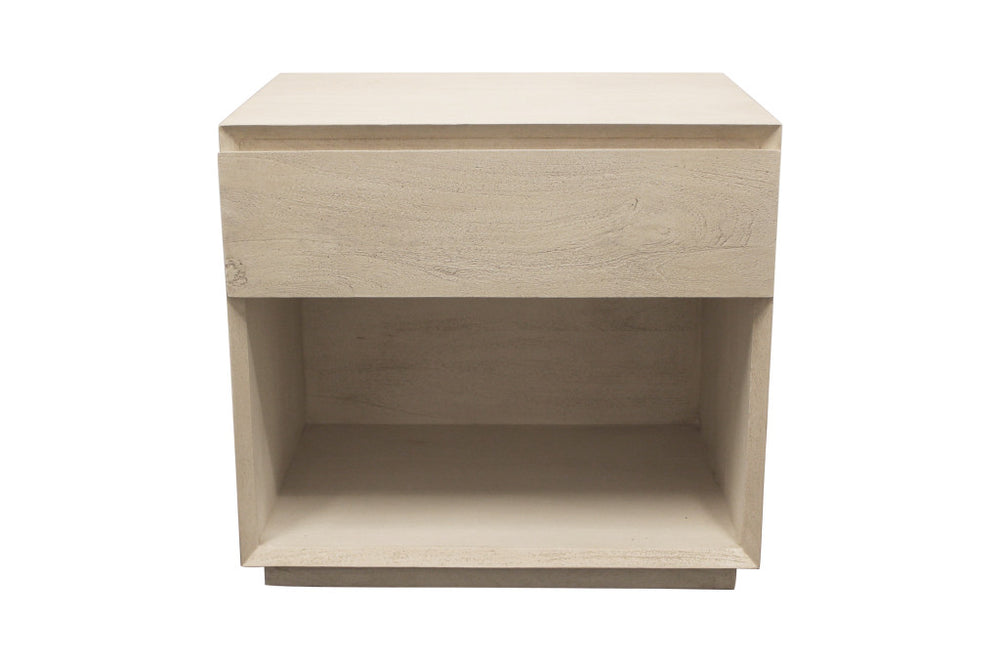 Homeroots 24" Natural One Drawer Solid Wood Nightstand   569602