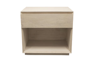 Homeroots 24" Natural One Drawer Solid Wood Nightstand   569602