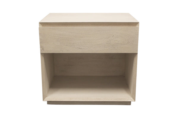 Homeroots 24" Natural One Drawer Solid Wood Nightstand   569602