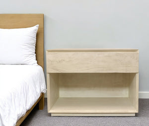 Homeroots 24" Natural One Drawer Solid Wood Nightstand   569603