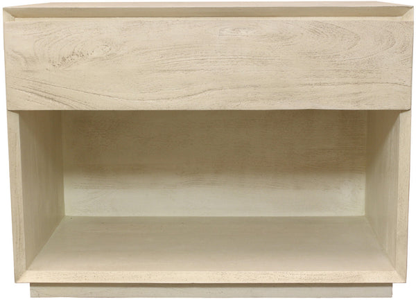 Homeroots 24" Natural One Drawer Solid Wood Nightstand   569603