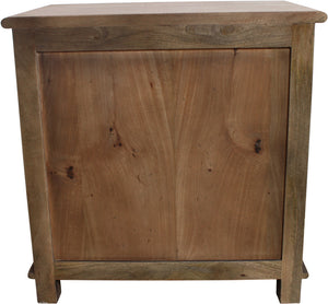 Homeroots 28" Distressed Brown Three Drawer Solid Wood Nightstand   569604