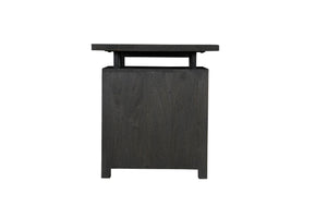 Homeroots 68" Elegant Black Carved Floral Solid Wood Computer Desk - Stylish 3-drawer Storage For Office   569608