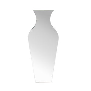 Homeroots 28" Silver Urn Mirrored Glass Floor Vase With Crystals - Modern Elegance For Stunning Home Decor  Glass 569611