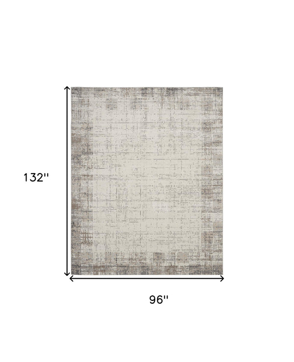 Homeroots 8' X 11' Ivory And Gray Abstract Area Rug  Polypropylene 569612
