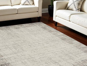 Homeroots 8' X 11' Ivory And Gray Abstract Area Rug  Polypropylene 569612