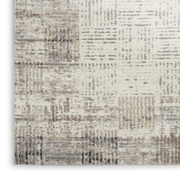 HomeRoots 8' Ivory and Gray Abstract Area Rug - Durable, Stain-Resistant Design for Stylish Living Spaces 8' X 11' 569612
