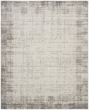 HomeRoots 8' Ivory and Gray Abstract Area Rug - Durable, Stain-Resistant Design for Stylish Living Spaces 8' X 11' 569612