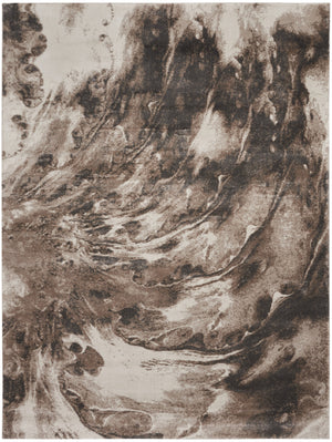 Homeroots 8' X 10' Tan Abstract Power Loom Area Rug  Polypropylene 569613