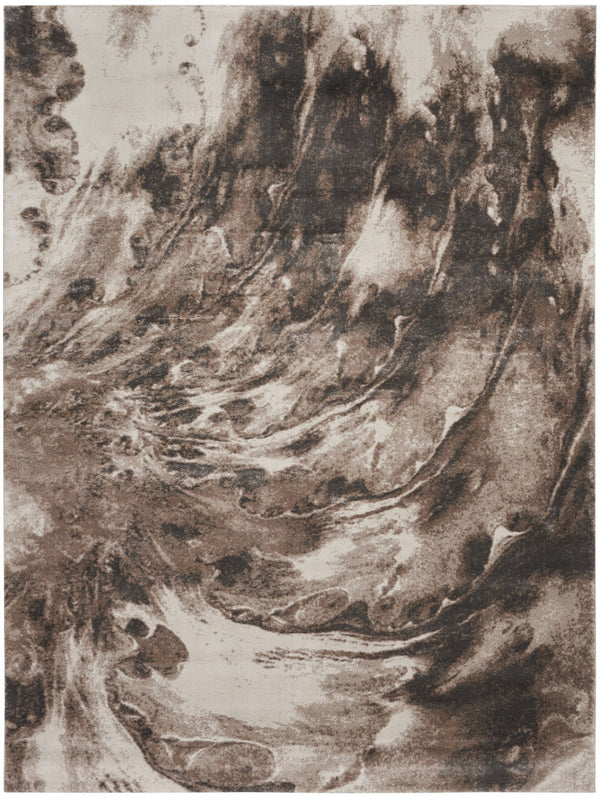 Homeroots 8' X 10' Tan Abstract Power Loom Area Rug  Polypropylene 569613