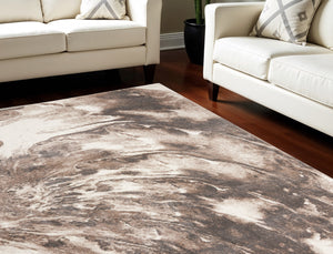 Homeroots 8' X 10' Tan Abstract Power Loom Area Rug  Polypropylene 569613