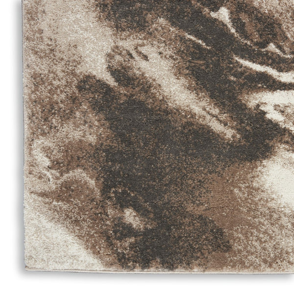 HomeRoots 8' Tan Abstract Power Loom Area Rug - Modern Design for Cozy Living Spaces with Soft Texture 8' X 10' 569613