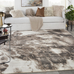 HomeRoots 8' Tan Abstract Power Loom Area Rug - Modern Design for Cozy Living Spaces with Soft Texture 8' X 10' 569613